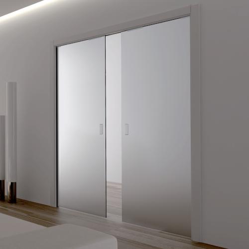 Eclisse Double Glass Pocket Door - Complete Package (100mm Wall Thickness)