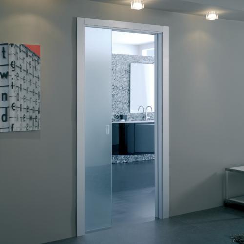 Eclisse Single Glass Pocket Door - Complete Package (100mm Wall Thickness)